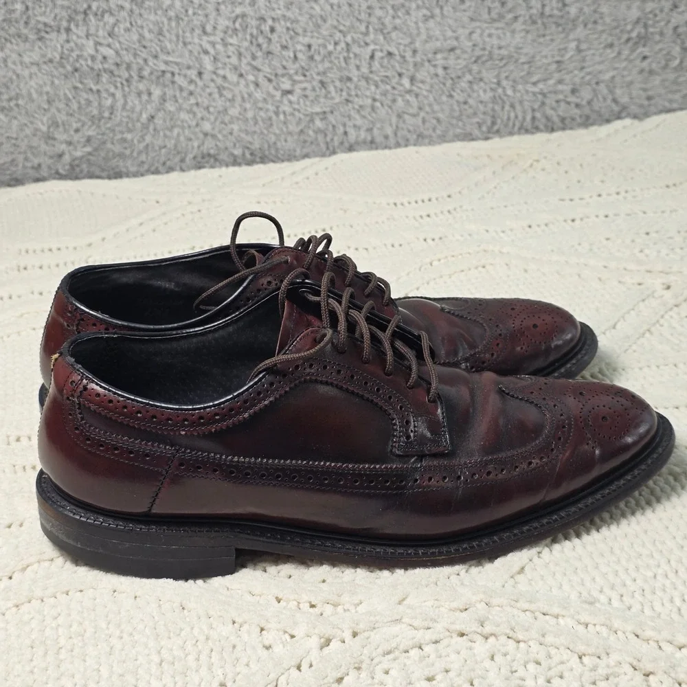 VTG Hanover Shell Cordovan Dress Shoes Mens 9.5 D/B‎ Burgundy Brown Wingtip